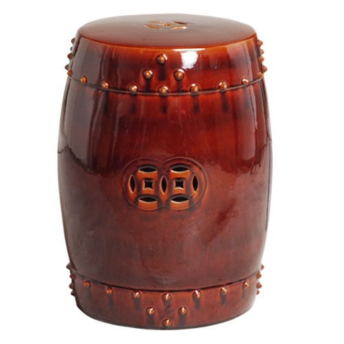 Emissary 1254BR Drum Garden Stool Brown Small