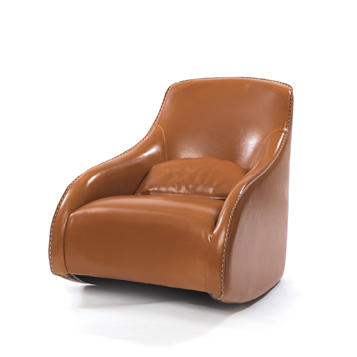 Brown Contemporary Style Baseball Glove Leather Chair