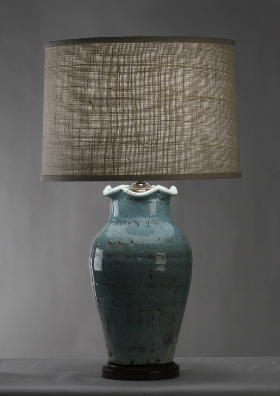 Zentique Blue Pottery Lamp L7161L Blue