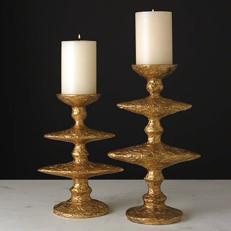 Global Views Zulu Candle Holder Gold Small