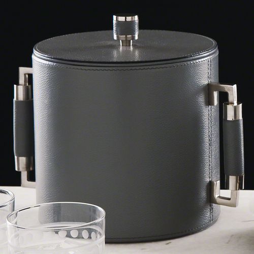 Global Views Double Handle Ice Bucket Grey Nickel