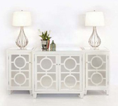 Worlds Away Ava 3 Piece Mirrored Buffet - White Lacquer