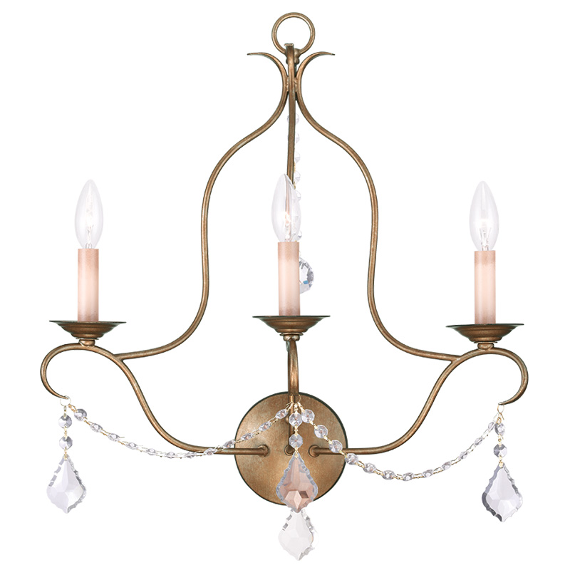 Livex Lighting Chesterfield Wall Sconce Antique Gold Leaf 6433-48