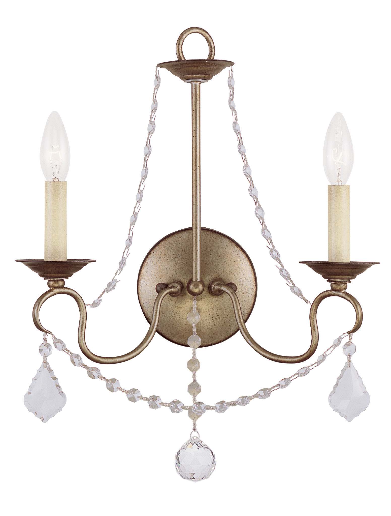 Livex Lighting Pennington Wall Sconce Hand Painted Antique Silver Leaf 6512-73