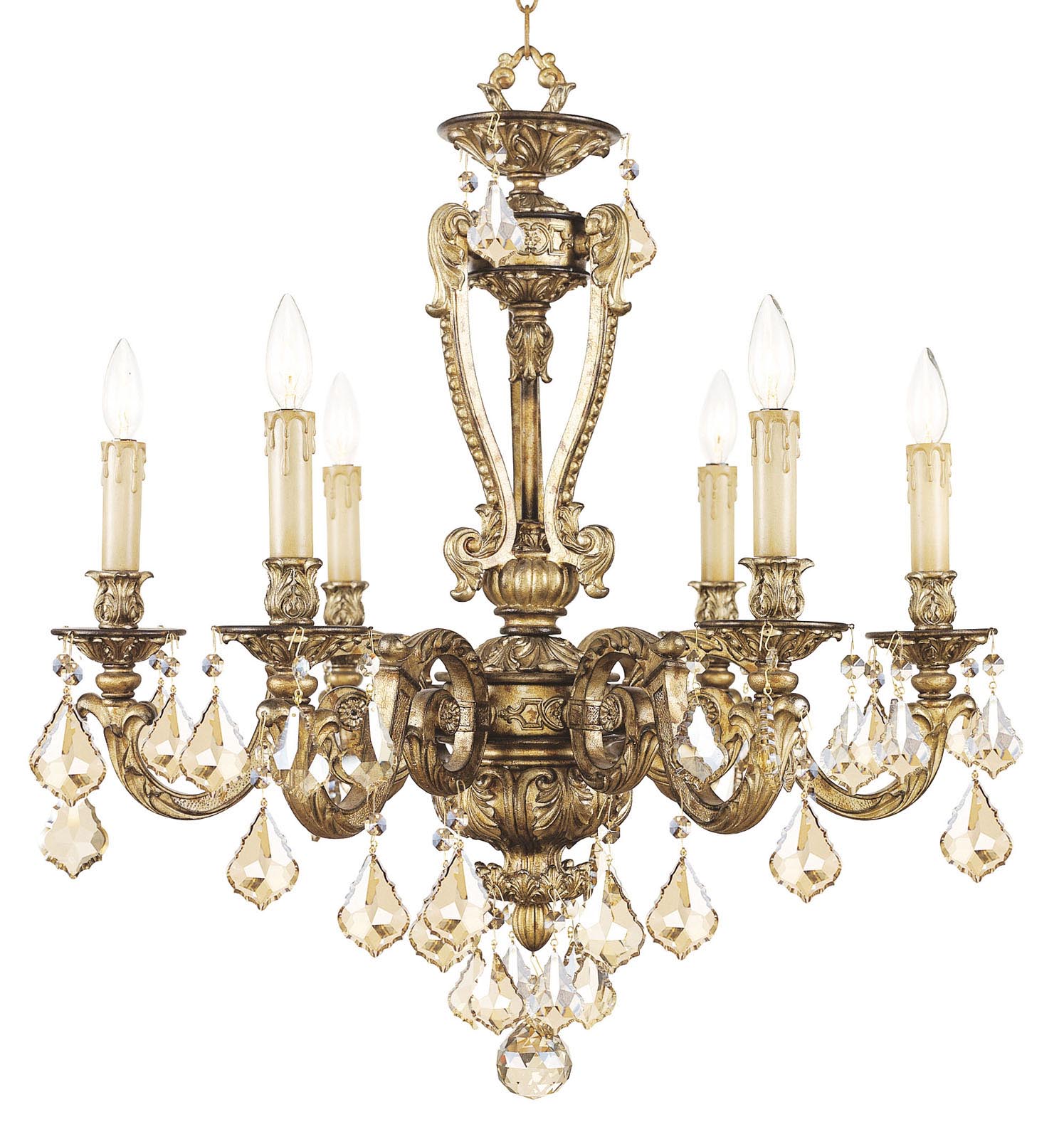 Livex Lighting Chateau Chandelier Hand Painted Vintage Gold Leaf 865665