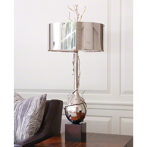 Global Views Twig Bulb Lamp Nickel