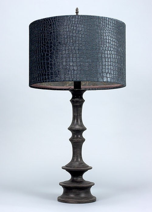 Charcoal Blue Croc Lamp