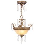 Livex Lighting La Bella Convertible Chain Hang/Ceiling Mount Hand Painted Vintage Gold Leaf 8892-65